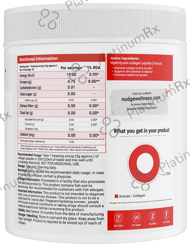 Nudge Collegen Peptide Powder Unflavoured