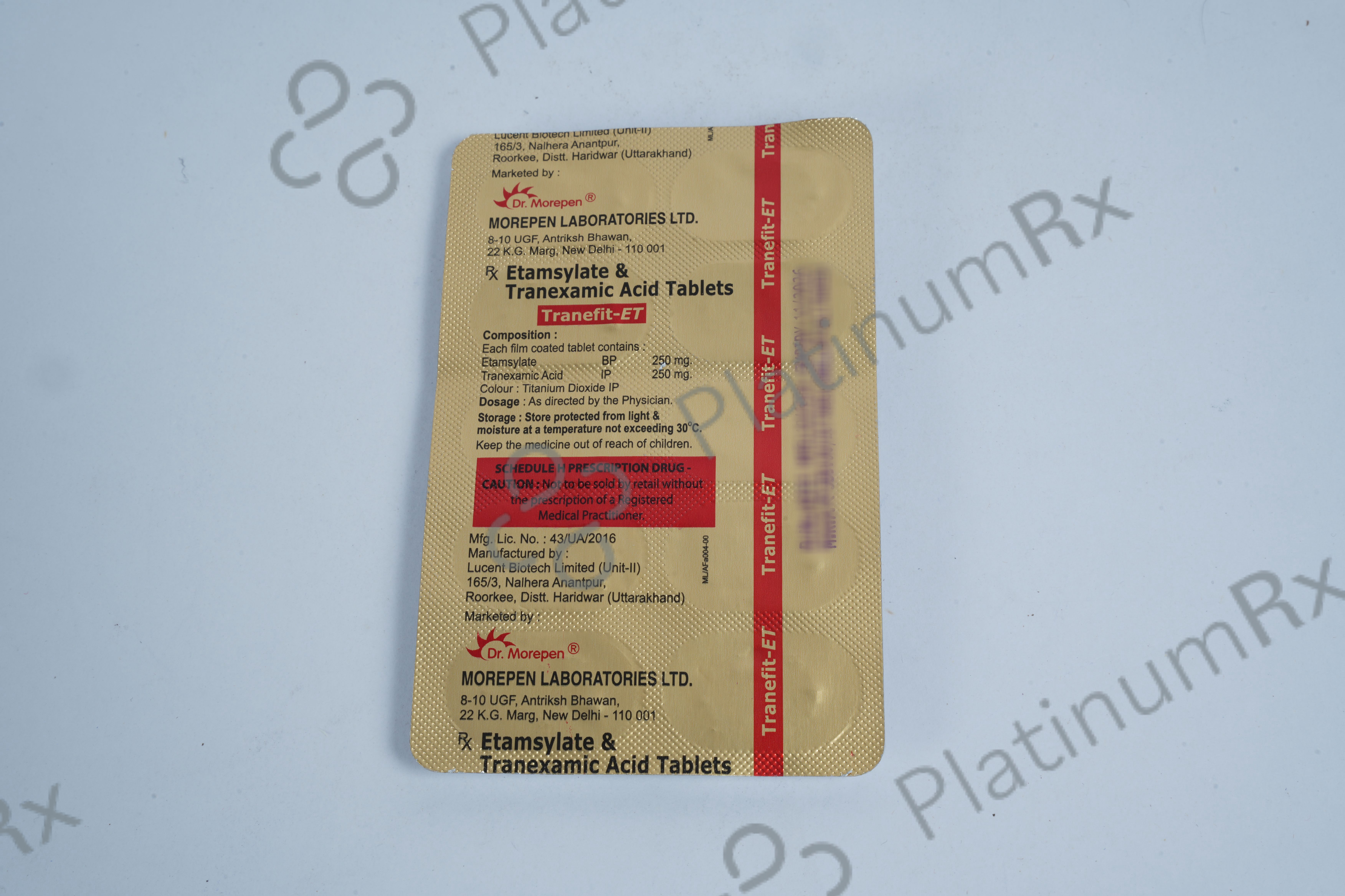 Tranefit ET 250/250mg Tablet 10s