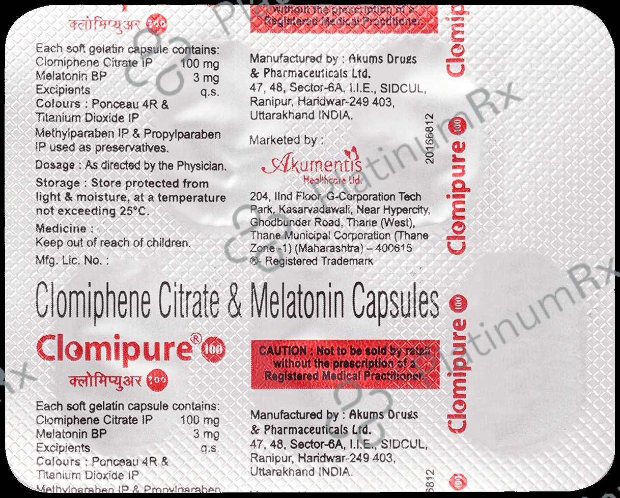 Clomipure 100/3mg Capsule 5s
