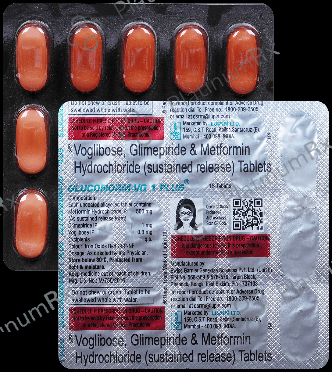 Gluconorm VG 1/500/0.3mg Tablet SR 15s