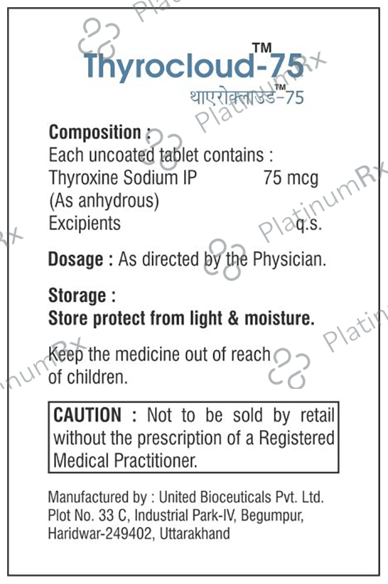 Thyrocloud 75 Tablet 100s