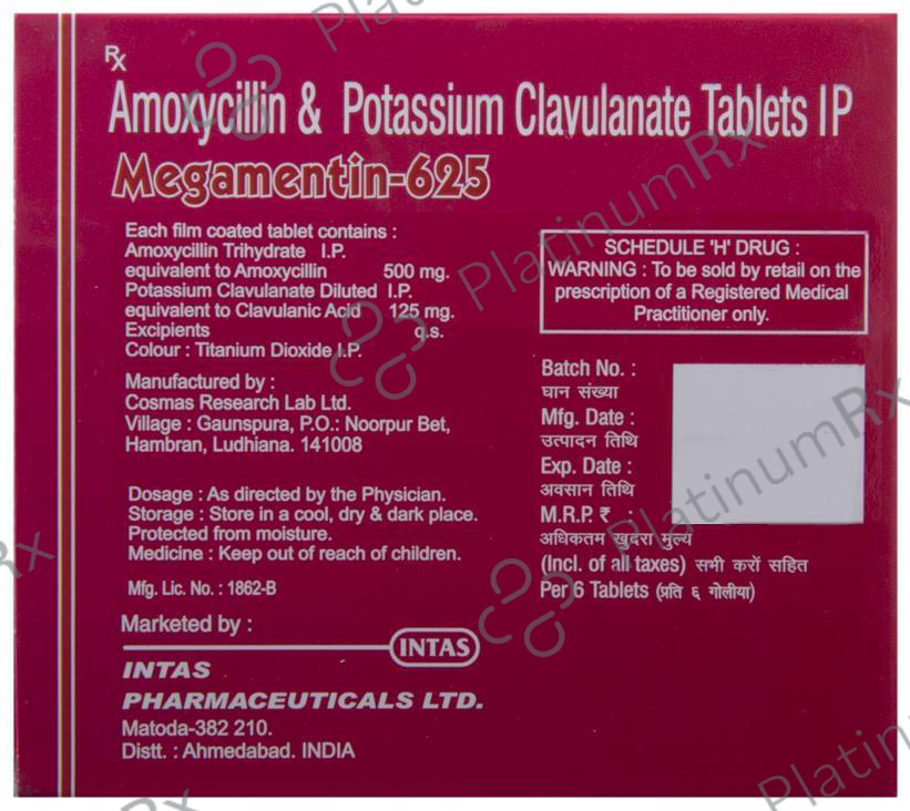 Megamentin 625mg Tablet 6s