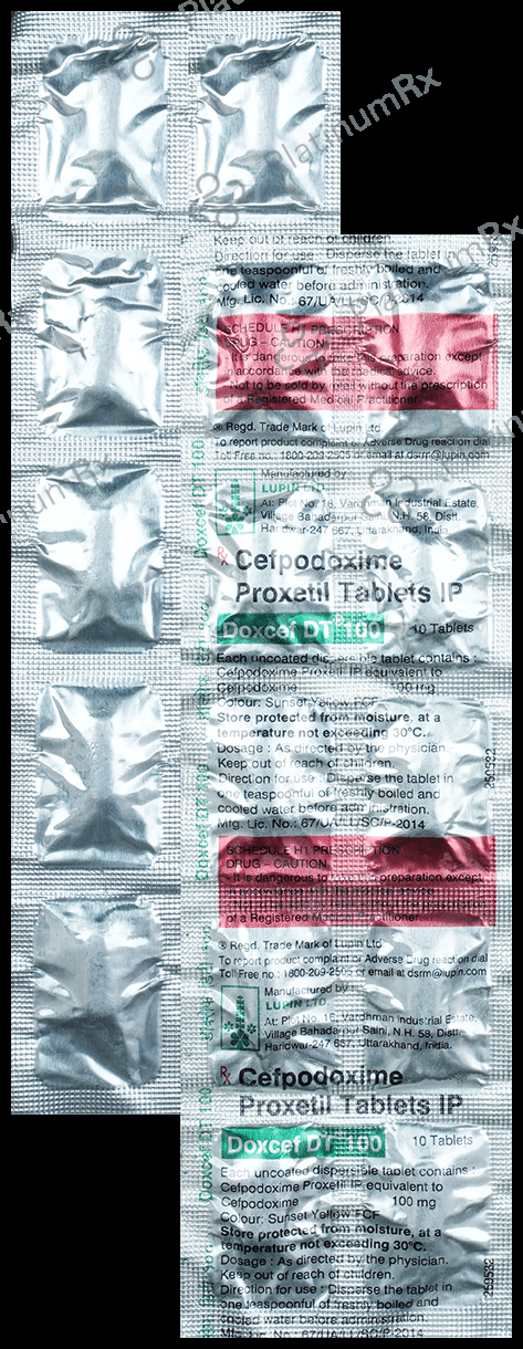 Doxcef 100mg Tablet DT