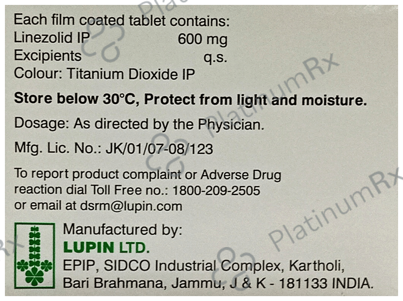 LNZ 600mg Tablet 10s
