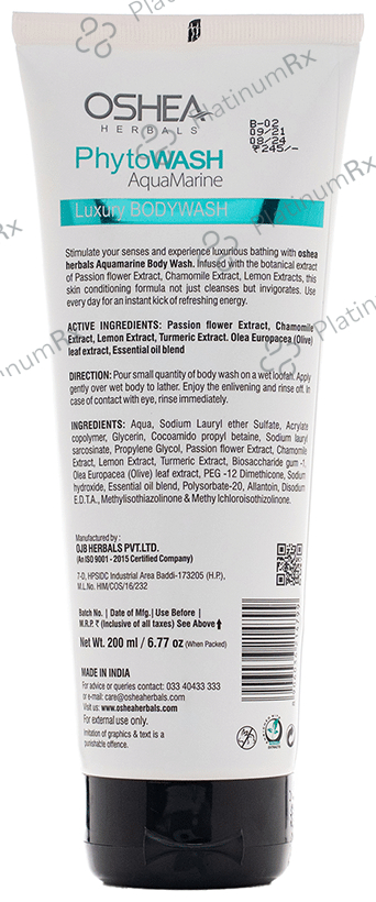 Oshea Herbals Phyto Wash Luxury Body Wash Aqua Marine