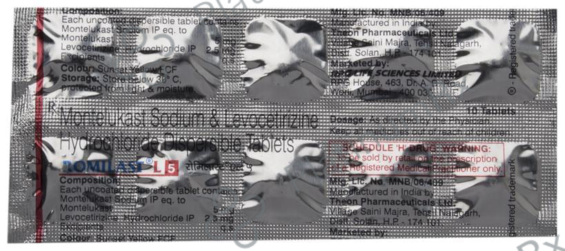 Romilast L 5 2.5/5mg Tablet 10s