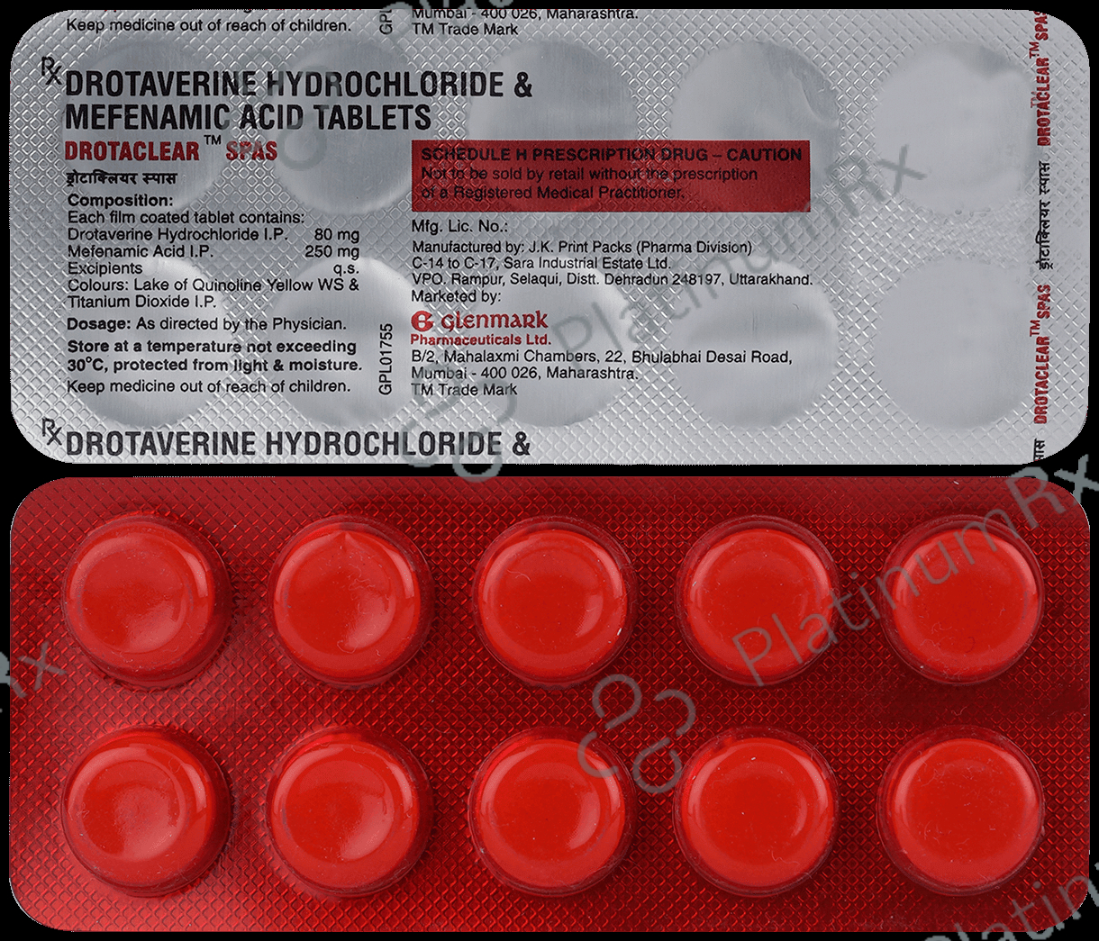 Drotaclear Spas 80mg/250mg Tablet