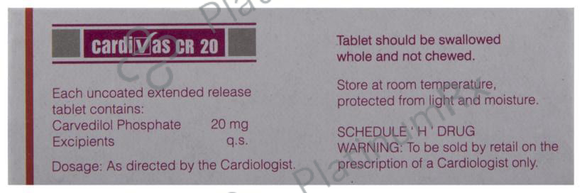 Cardivas CR 20mg Tablet 10s