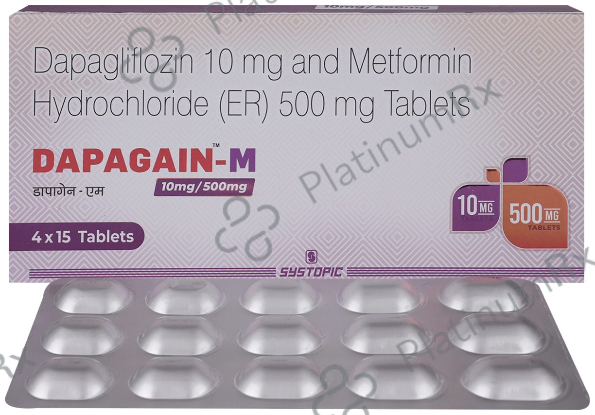 Dapagain M 10/500mg Tablet ER 15s