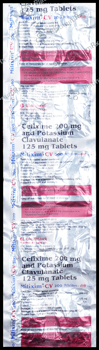 Milixim CV 200/125mg Tablet 10s