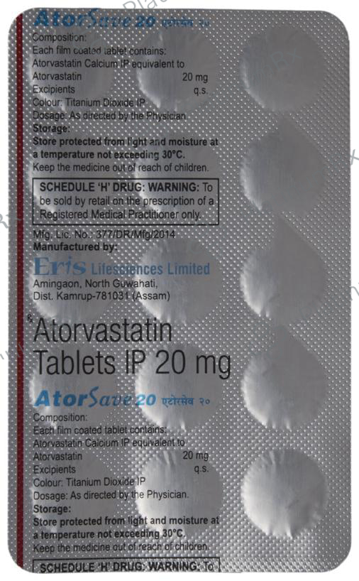 Atorsave 20mg Tablet 15s