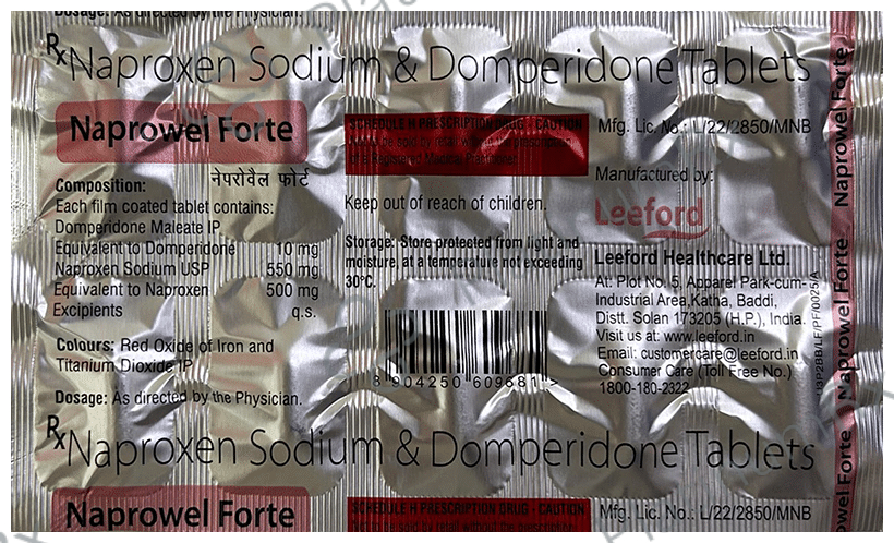 Naprowel Forte 500mg/10mg Tablet