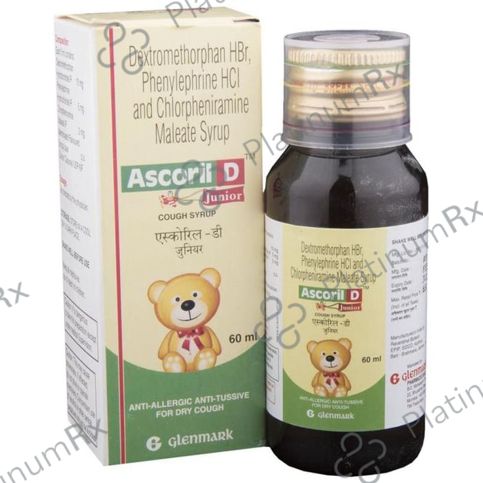 Ascoril D Junior 2/10/5mg Cough Syrup 60ml