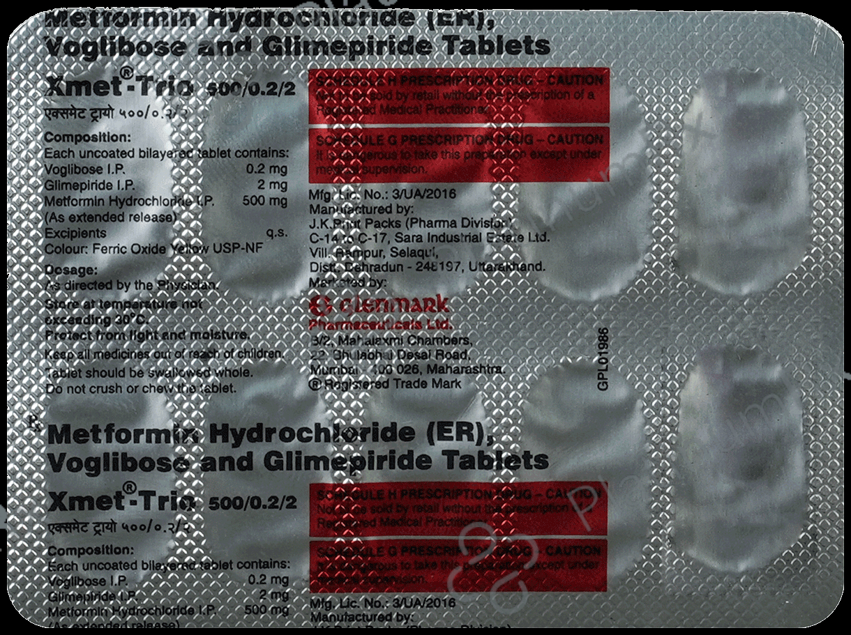 Xmet Trio 2/500/0.2mg Tablet ER 10s
