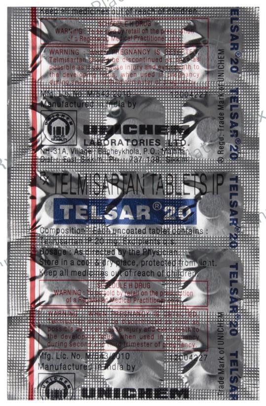 Telsar 20mg Tablet 15s