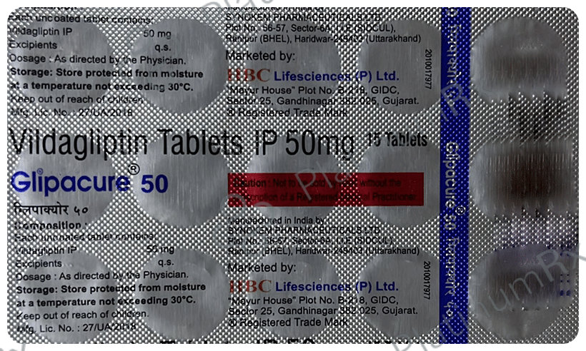 Glipacure 50mg Tablet 15s
