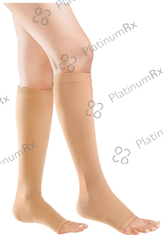 actiLEGS Class I Medical Compression Stocking Open Toe Medium Skin Colour Knee Length