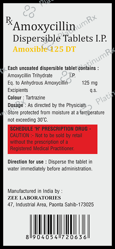 Amoxible 125 DT Tablet
