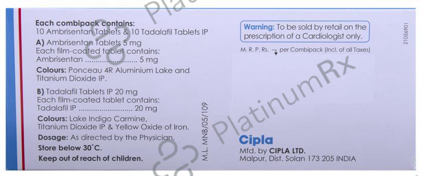 Endobloc T 5/20mg Combipack Tablet 20s