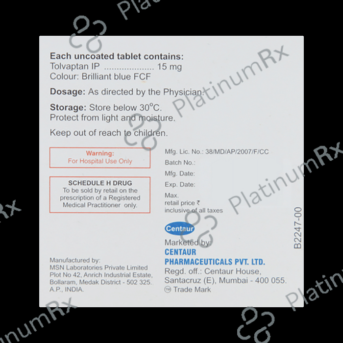 Tvaptan 15mg Tab 4s