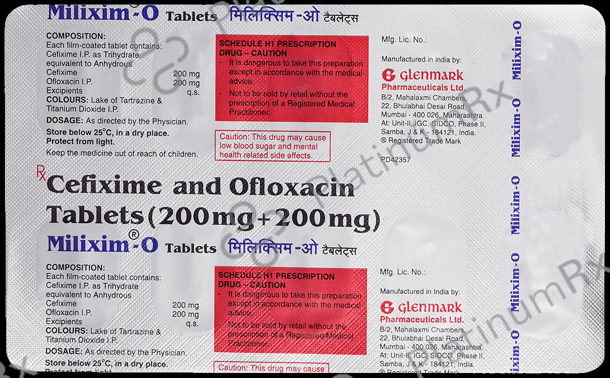 Milixim O 200/200mg Tablet 10s