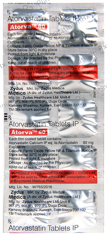 Atorva 80mg Tablet 10s