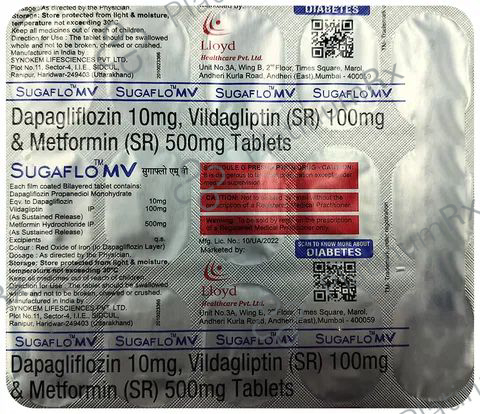 Sugaflo MV 10/500/100mg Tablet 15s