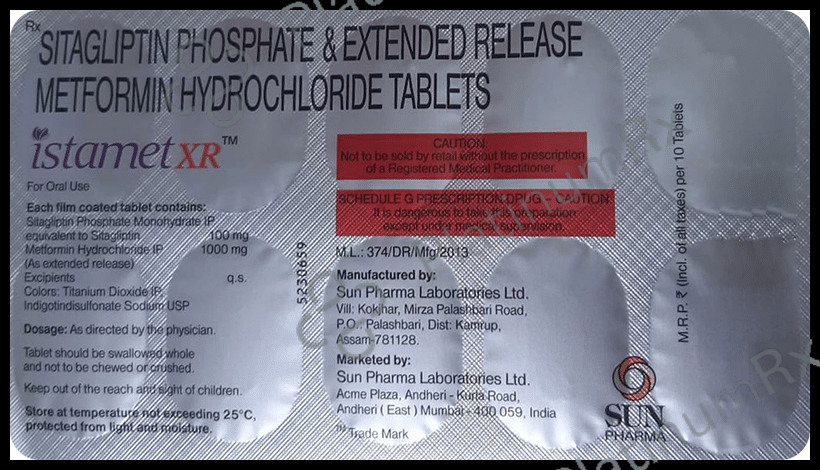 Istamet XR 1000/100mg Tablet 10s