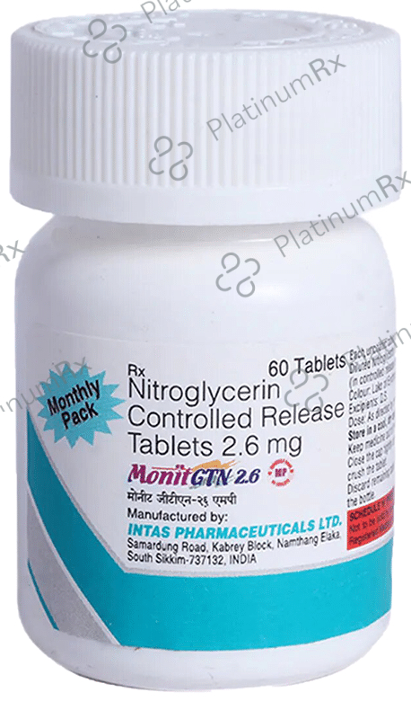 Monit GTN 2.6mg Tablet CR 60s