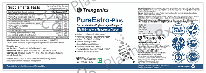 Trexgenics PureEstro-Plus Pueraria Mirifica Veg Capsule
