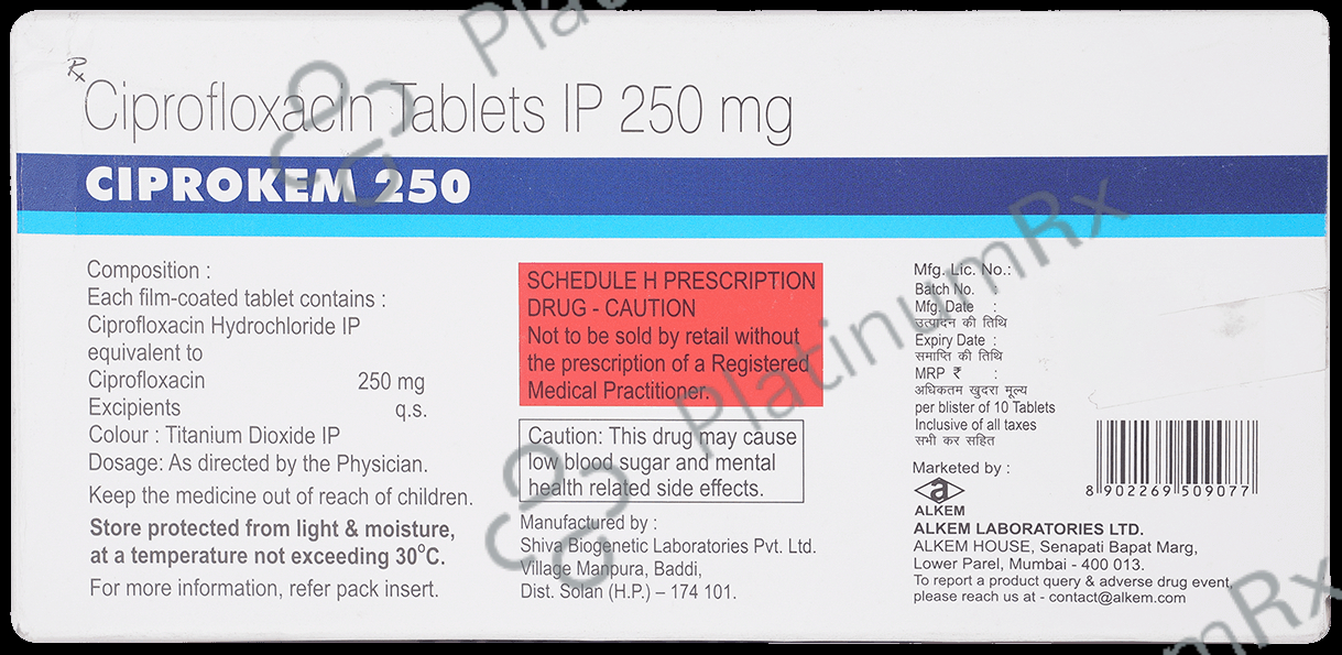 Ciprokem 250mg Tablet
