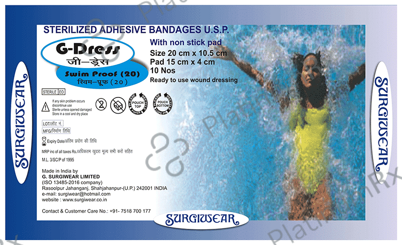 G Dress GDSP20 Swimproof Bandage 20cm x 10.5cm