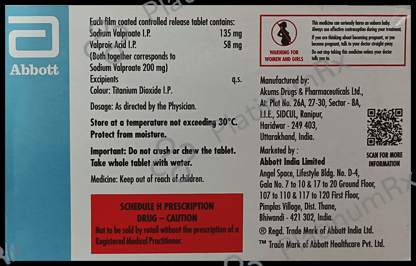 Epilex Chrono 200 133.5/58mg Tablet CR 15s