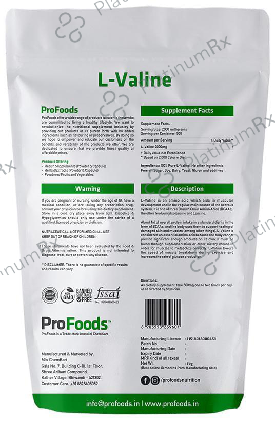 ProFoods L-Valine Powder 1 kg