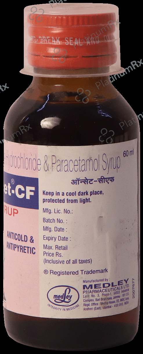 Oncet CF 2/250/5mg Syrup 60ml