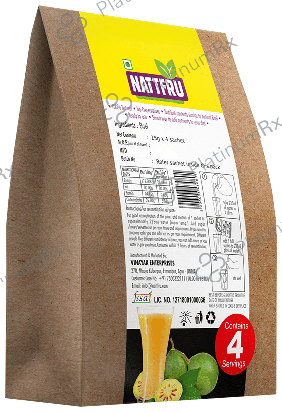 Nattfru Bael Fruit Juice Powder Sachet (15gm Each)