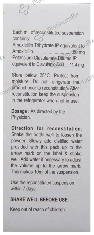 Clavam Paediatric Oral Suspension 10ml