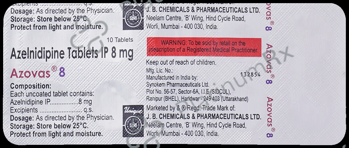 Azovas 8mg Tablet 10s