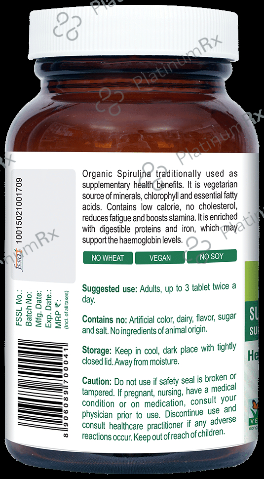 Geo Fresh Organic Spirulina 500mg Tablet