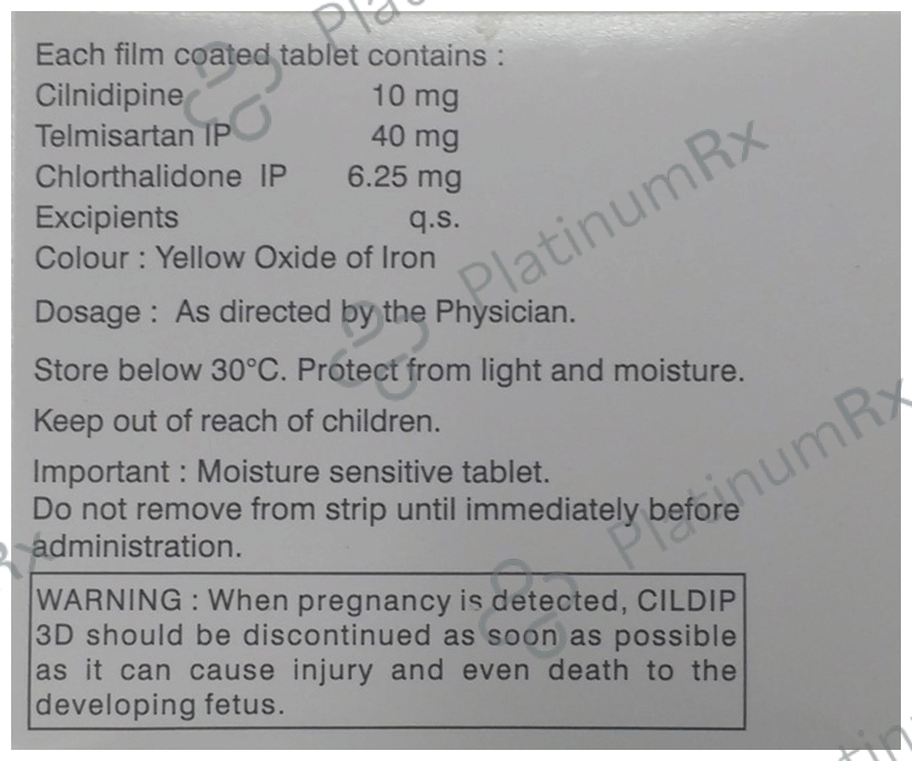 Cildip 3D 6.25/10/40mg Tablet 10s