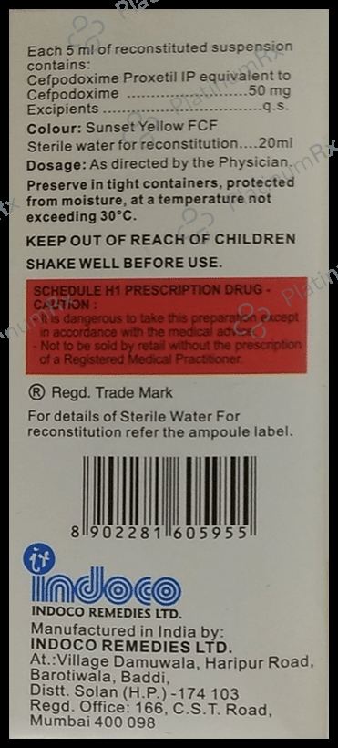 Oxipod 50mg Dry Syrup 30ml