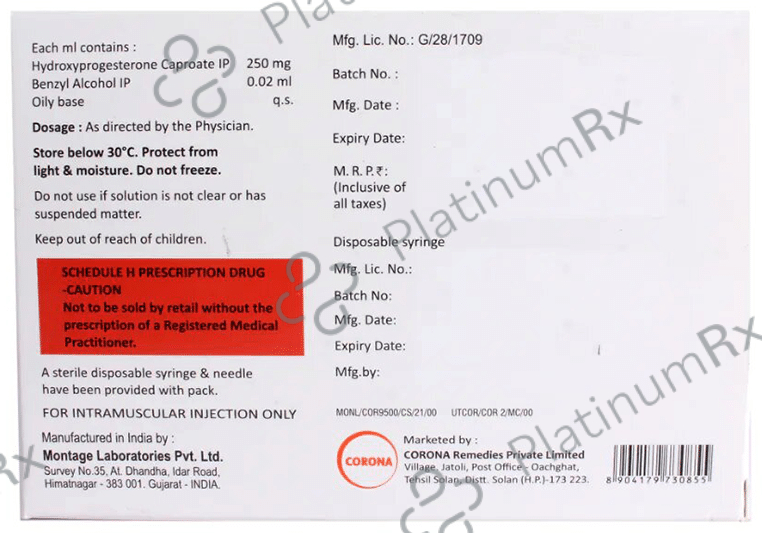 Cor 9 500mg/2ml Injection 1s