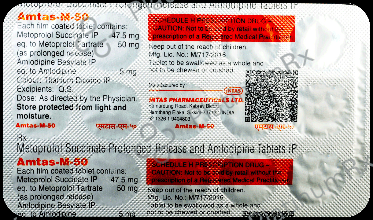Amtas M 5/50mg Tablet PR 15s