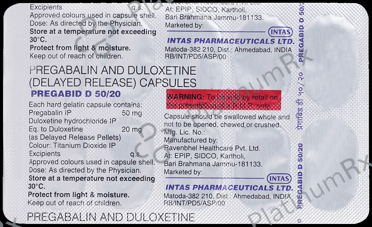 Pregabid-D 50/20 Capsule DR