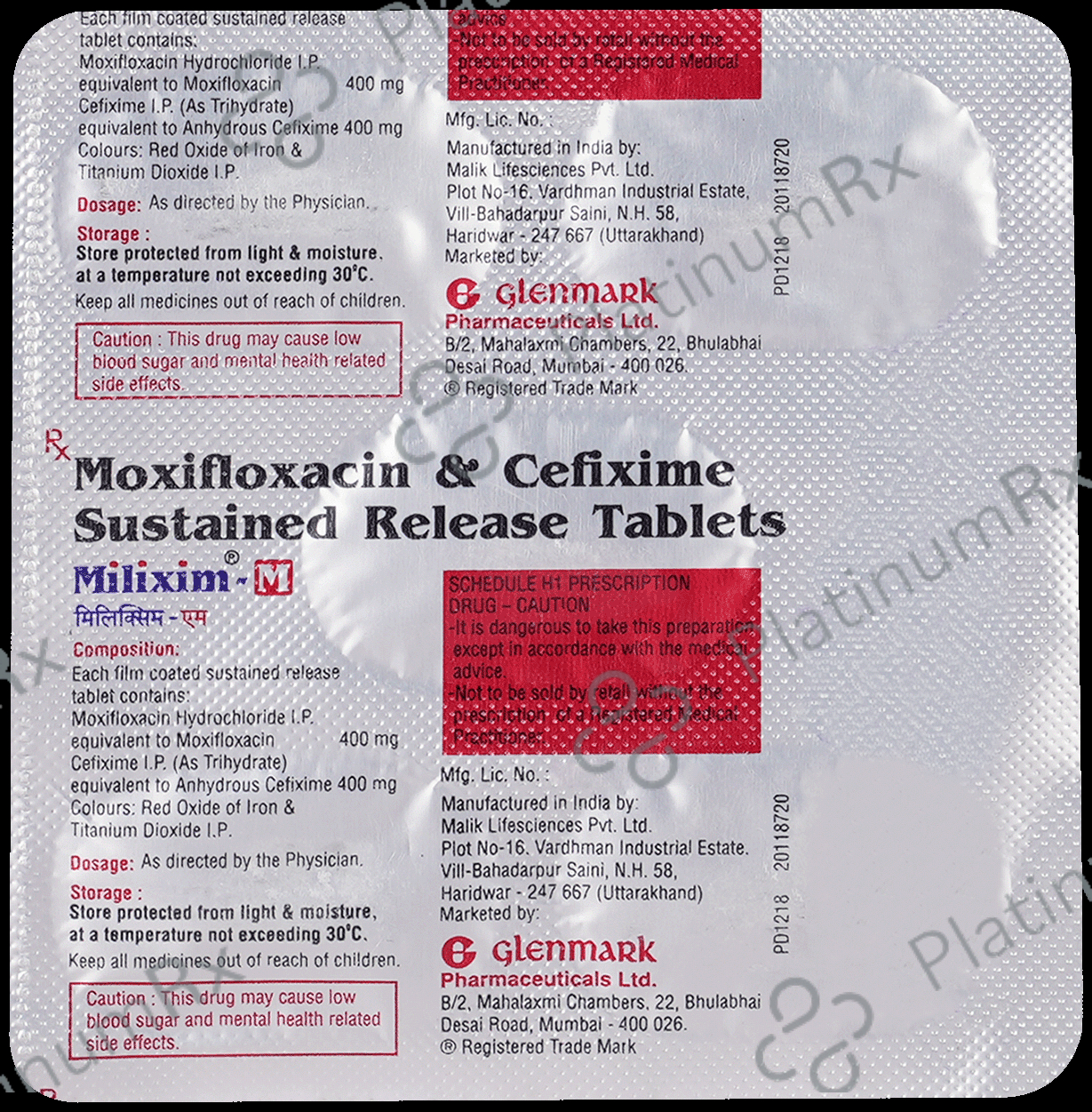 Milixim M 400/400mg Tablet SR 5s