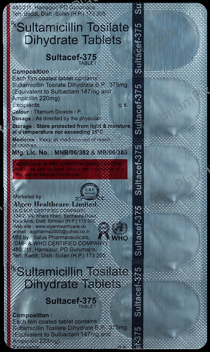 Sultacef 375 Tablet