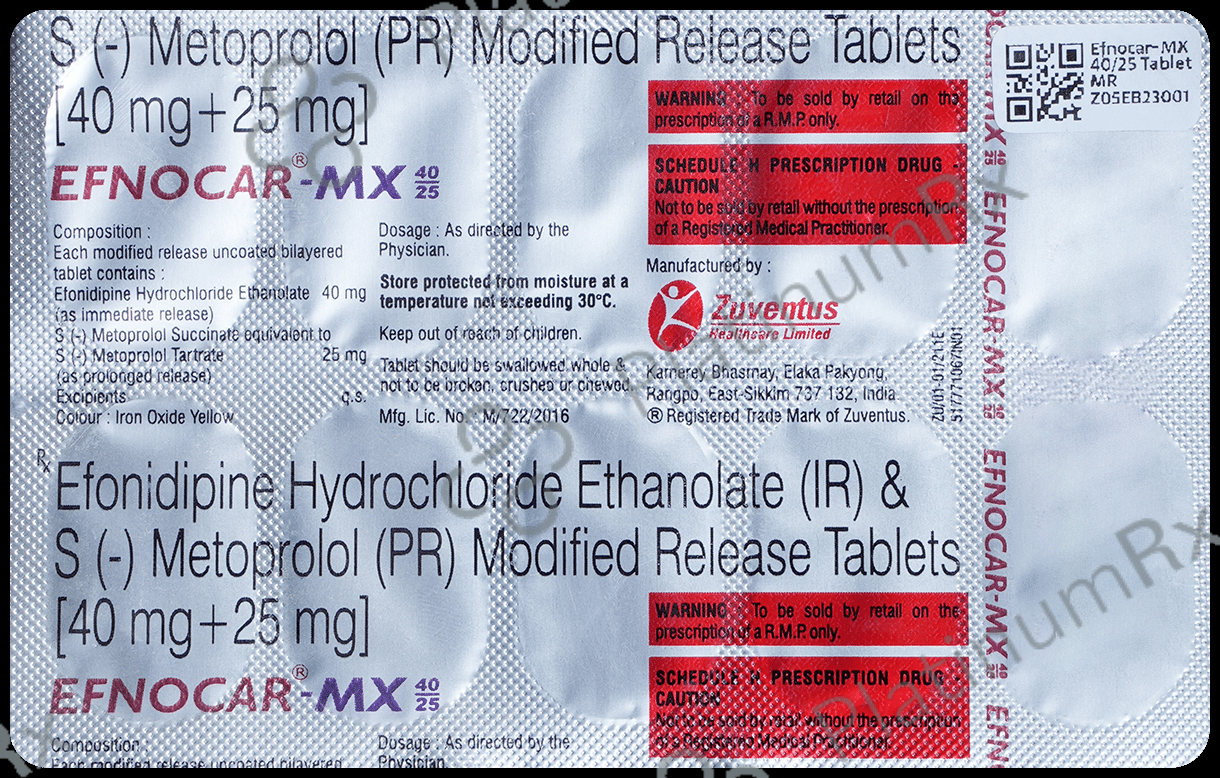 Efnocar-MX 40/25 Tablet MR