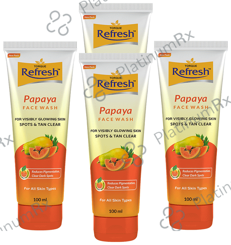 Refresh Papaya Face Wash (100ml Each) 4 Tubes