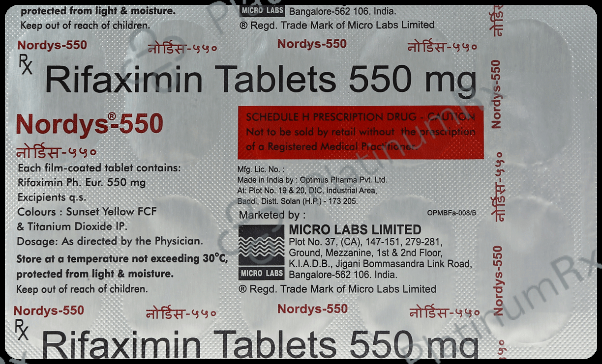 Nordys 550mg Tablet 10s