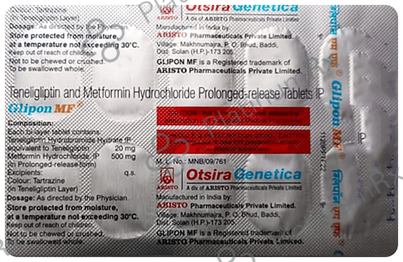 Glipon MF 500/20mg Tablet PR 10s